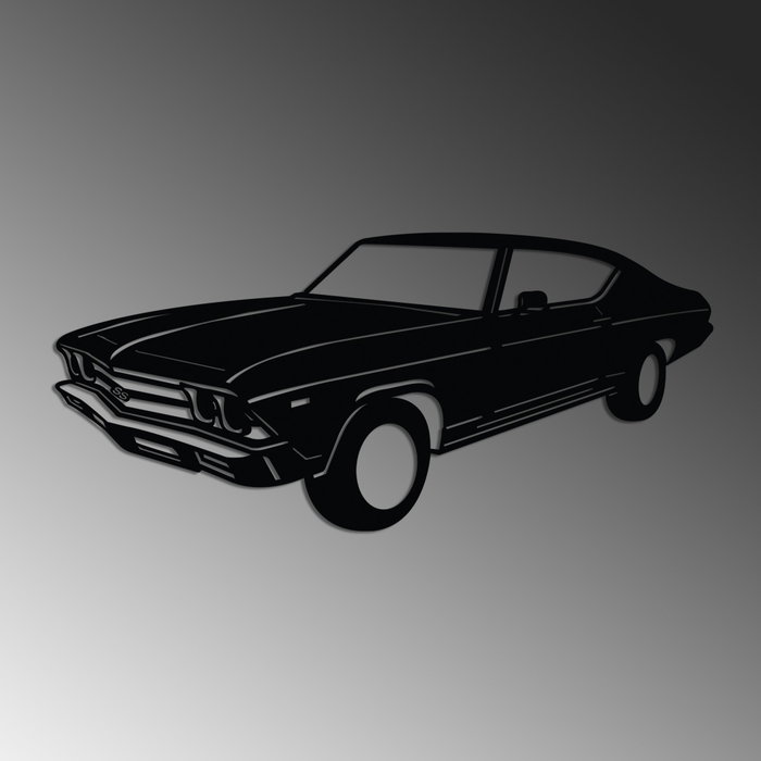 Wallity Chevrolet Chevelle SS 1969 Malibu Escultura de pared de metal